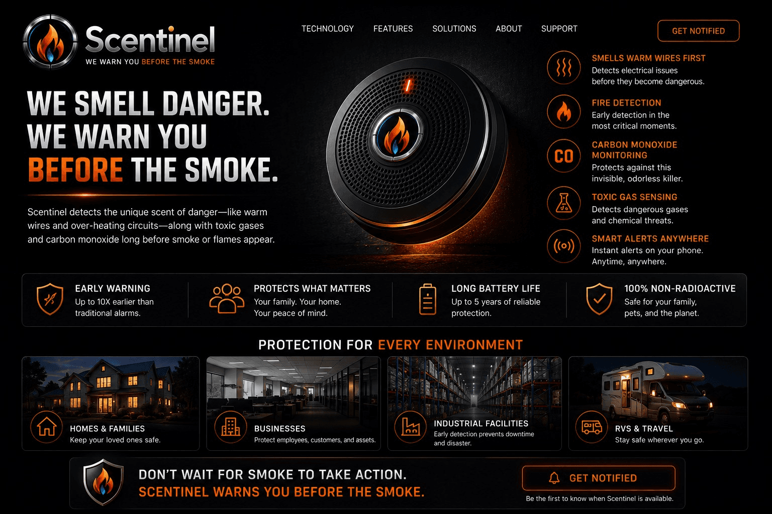 Close product detail of a Scentinel detector concept